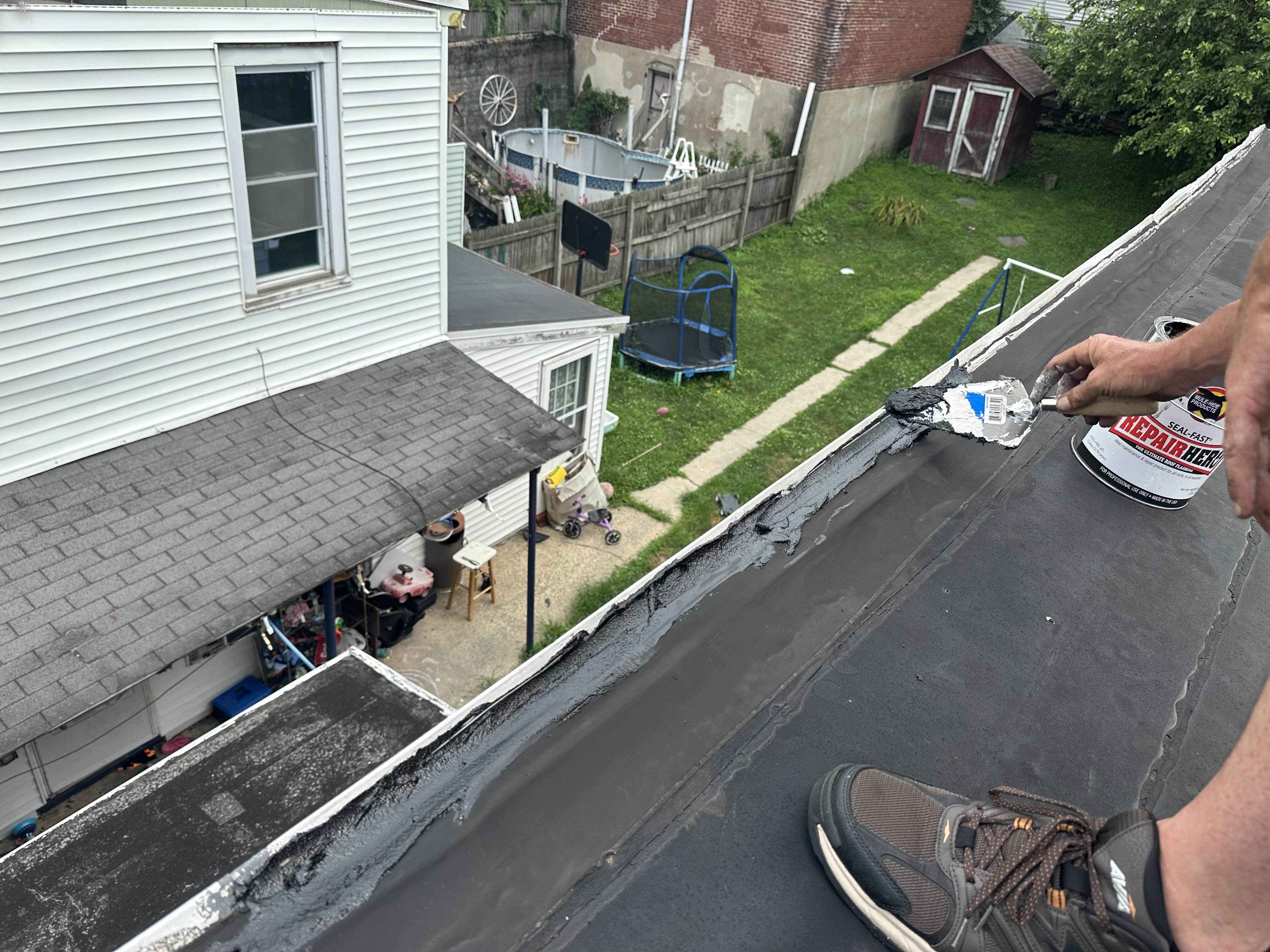 Flat roof leak repair